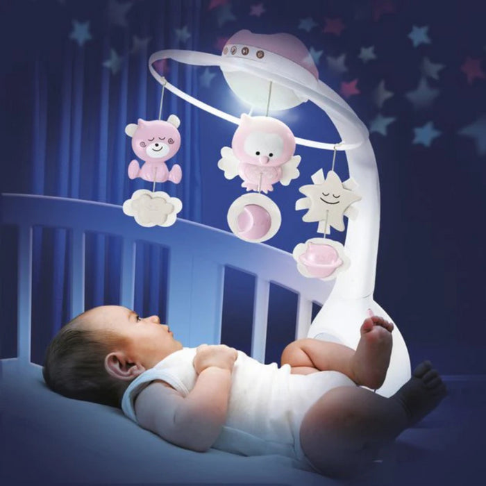 Infantino - WOM - MUSICAL 3-IN-1 PROJECTOR MOBILE - Dusty pink