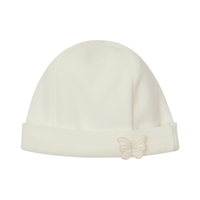 Baby Gi - Ivory velours butterfly beanie
