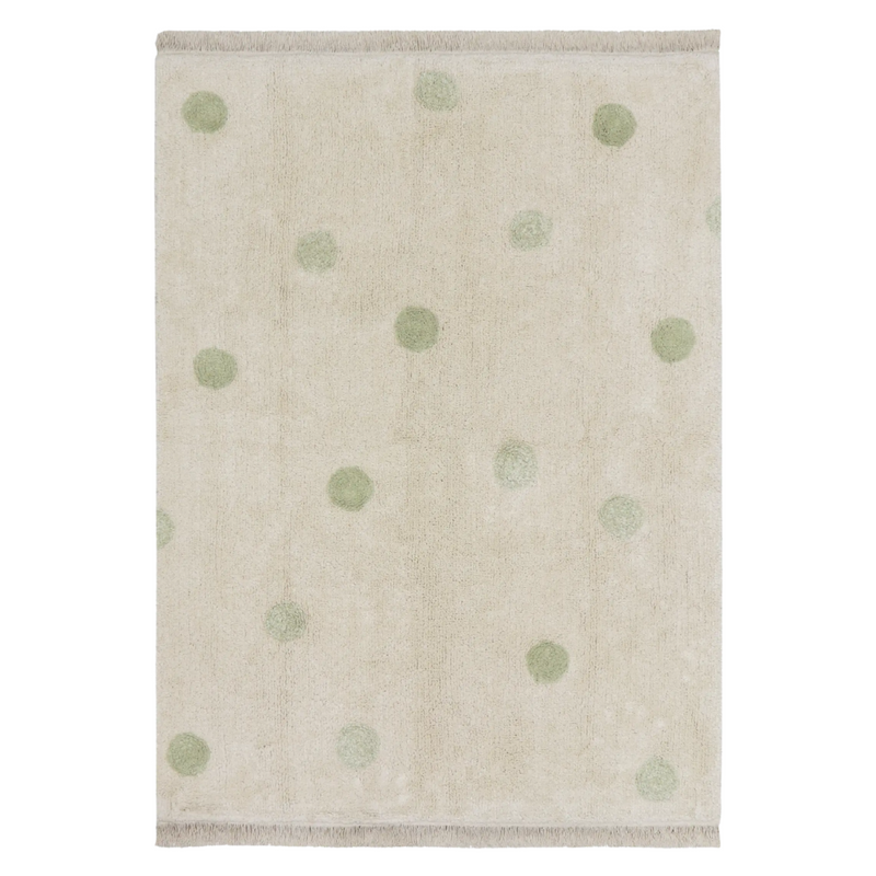 Lorena Canals - Wasbaar Tapijt - Hippy Dots Natural - Olive (120x60cm)