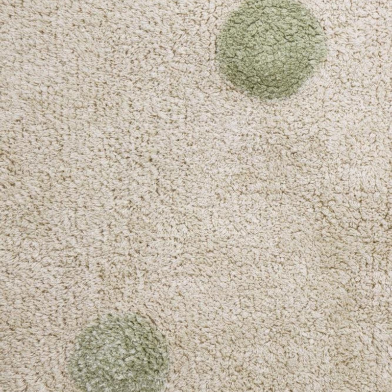 Lorena Canals - Wasbaar Tapijt - Hippy Dots Natural - Olive (120x60cm)