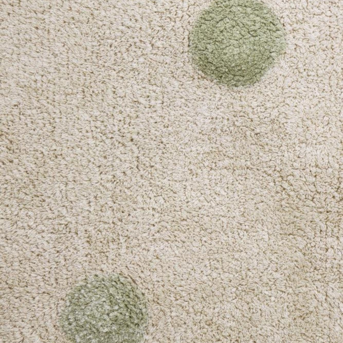 Lorena Canals - Wasbaar Tapijt - Hippy Dots Natural - Olive (120x60cm)
