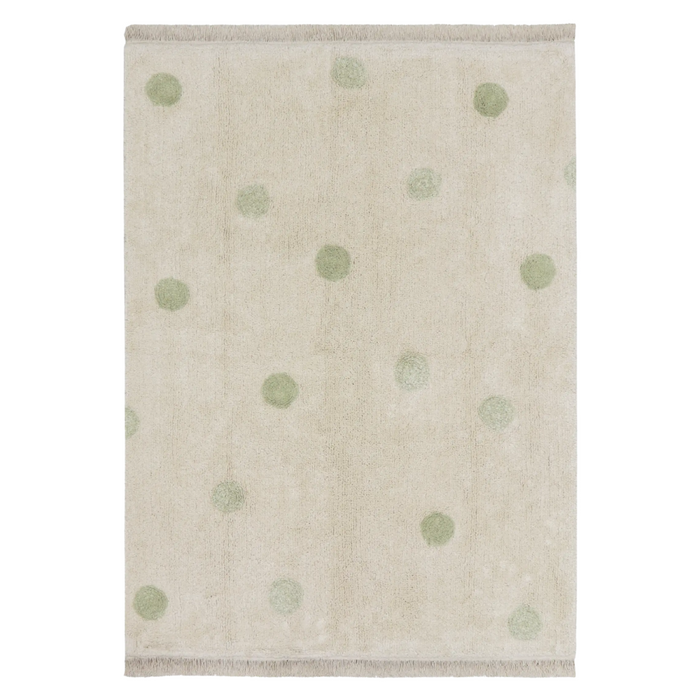 Lorena Canals - Wasbaar Tapijt - Hippy Dots Natural - Olive (120x60cm)