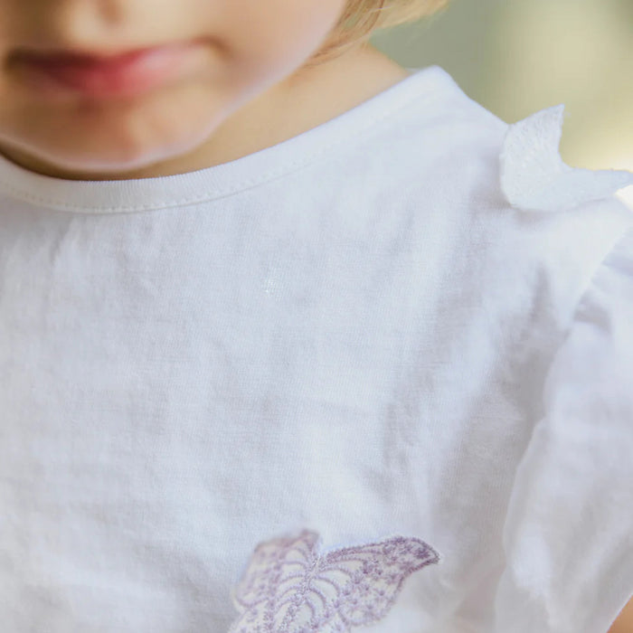 Tartine et Chocolat - T-shirt wit met vlinders