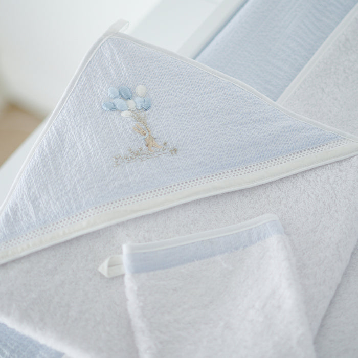 Théophile & Patachou - Blue Garden Party - Kaphanddoek + washandje