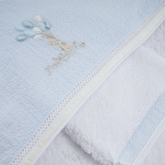 Théophile & Patachou - Blue Garden Party - Kaphanddoek + washandje