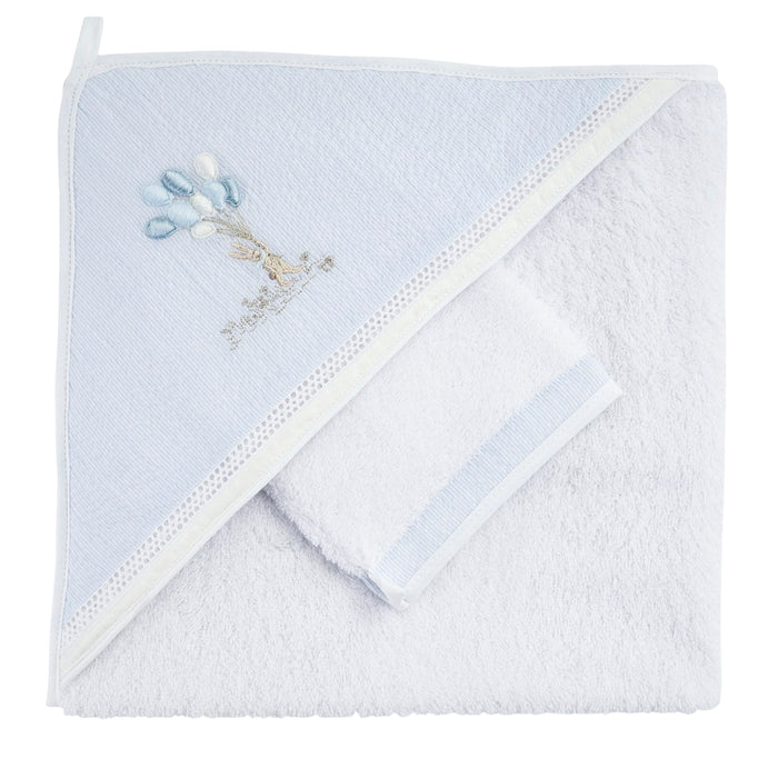 Théophile & Patachou - Blue Garden Party - Kaphanddoek + washandje