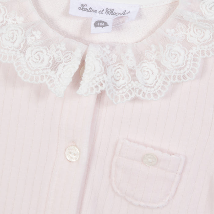 Tartine & Chocolat - Combinaison Longue - Rose pâle velours