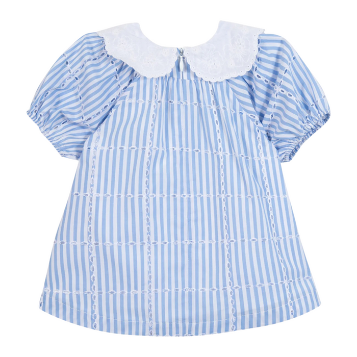 Tartine et Chocolat - Kleedje blauw streepje met kraagje Claudine