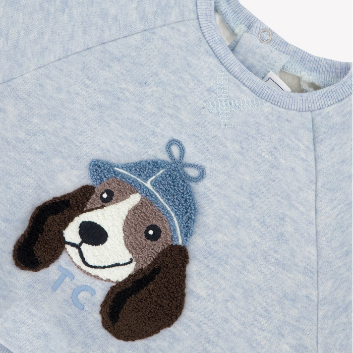 Tartine et Chocolat - Sweater in Chine blauw met hondje