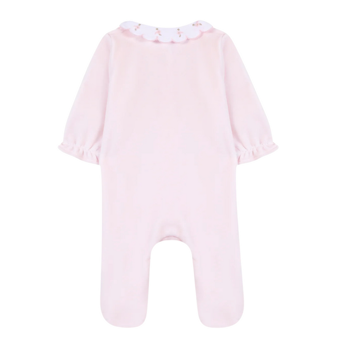 Tartine et Chocolat - Babypakje velours zacht roze met kraagje