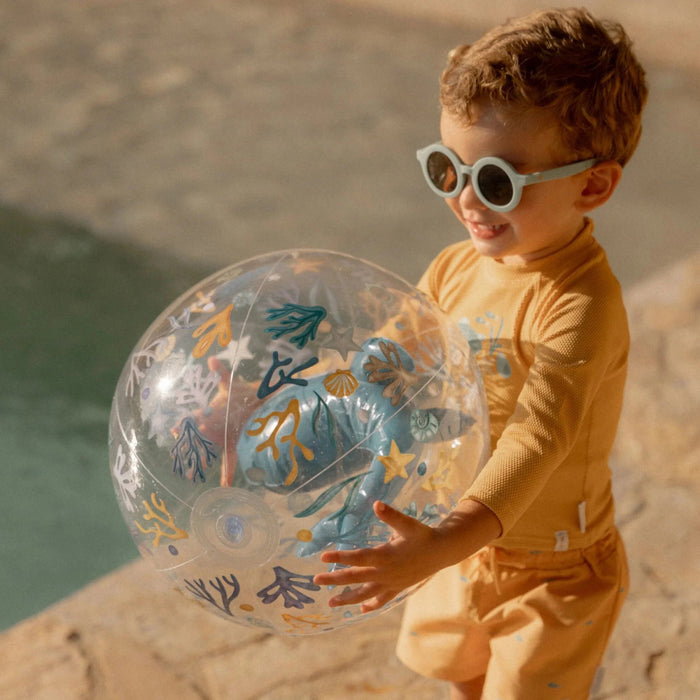 Little Dutch - Zwemshirt lange mouw - Geel - Seashells sunny yellow