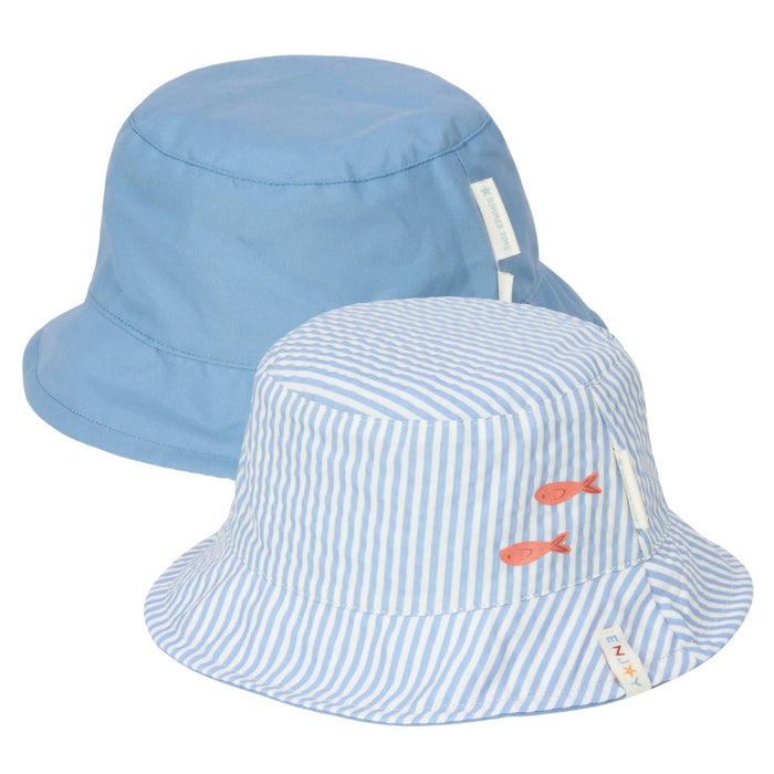 Little Dutch - Bucket hat omkeerbaar Stripes - Ocean Blue