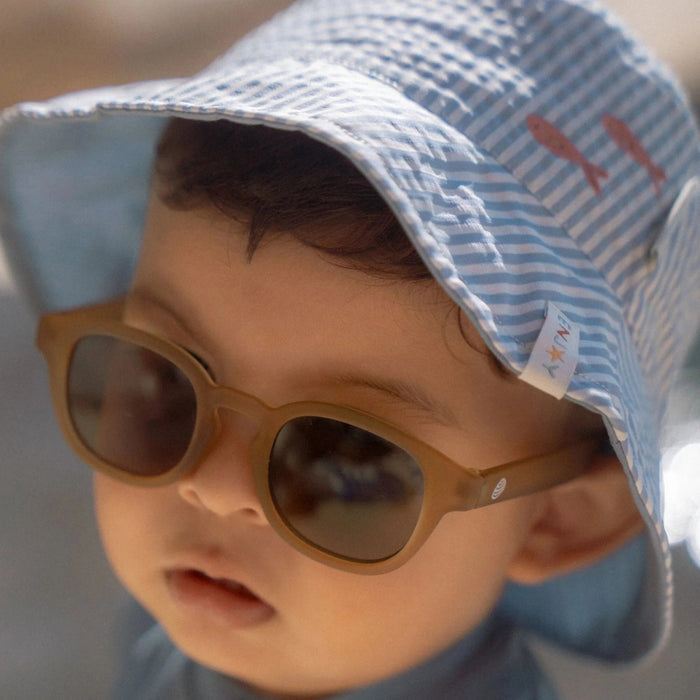 Little Dutch - Bucket hat omkeerbaar Stripes - Ocean Blue