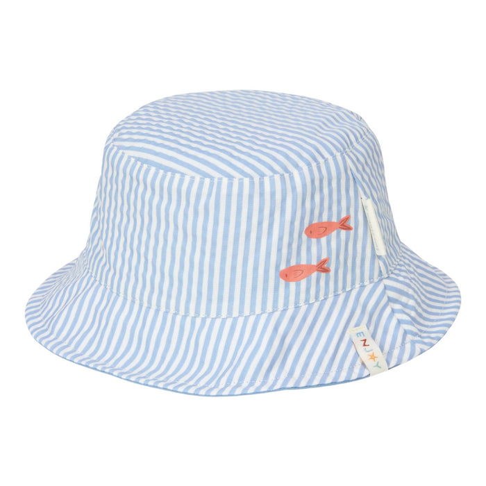 Little Dutch - Bucket hat omkeerbaar Stripes - Ocean Blue