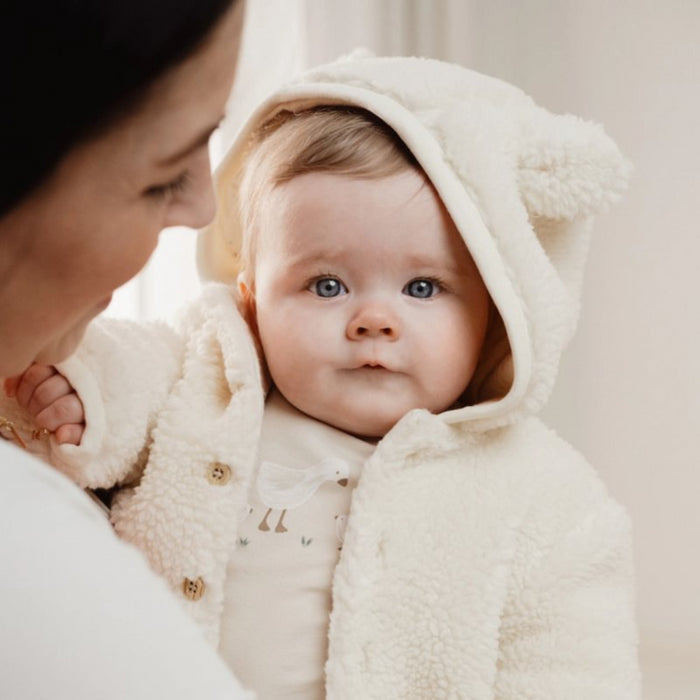 Little Dutch - Teddy jasje - Wit - Newborn Naturals