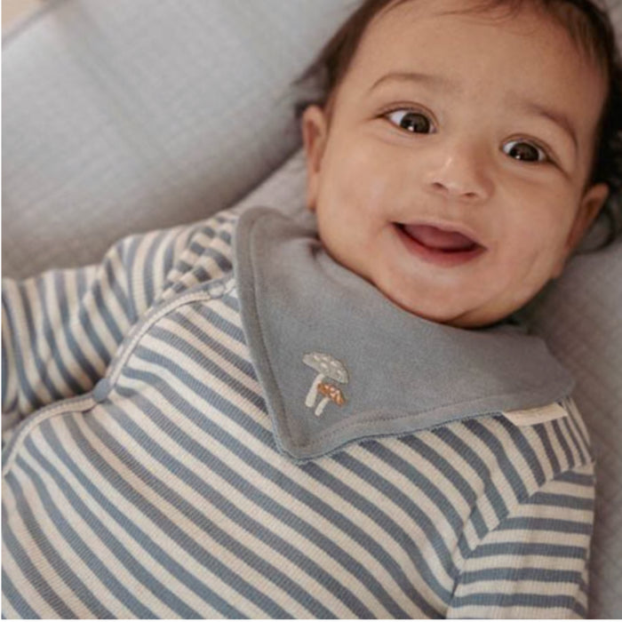 Little Dutch - Bib - set van 2 - Forest friends - Stone blue/Forest nature