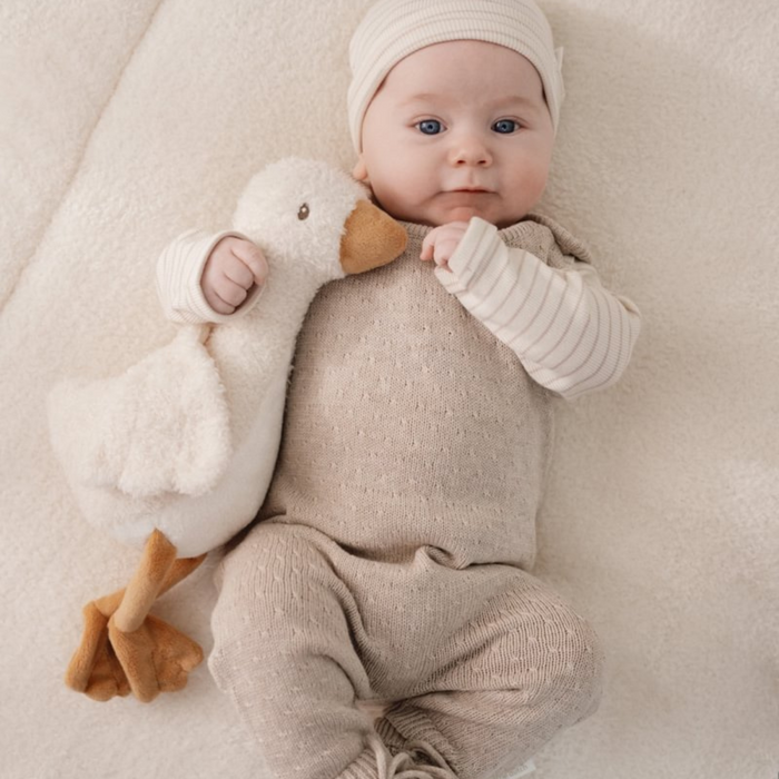 Little Dutch - Geboortemutsje Soft Beige Stripe