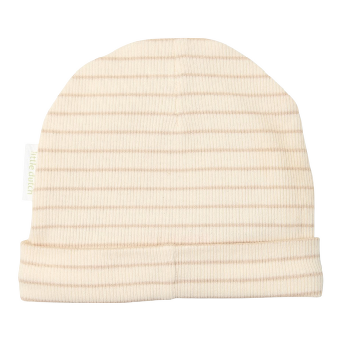Little Dutch - Geboortemutsje Soft Beige Stripe