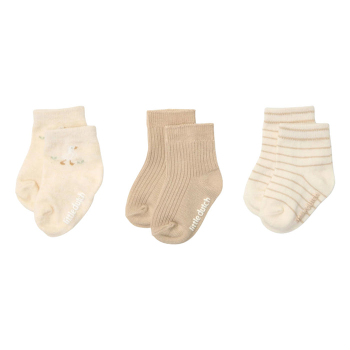 Little Dutch - 3-pack sokken - Meerkleurig - Newborn Naturals - Little Goose