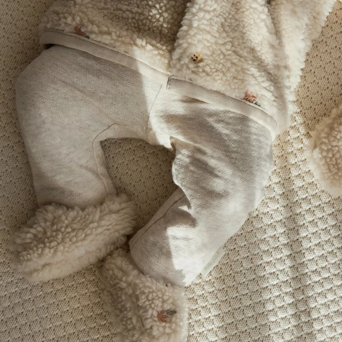 Little Dutch - Teddy baby Slofjes - Zand Bloemenprint