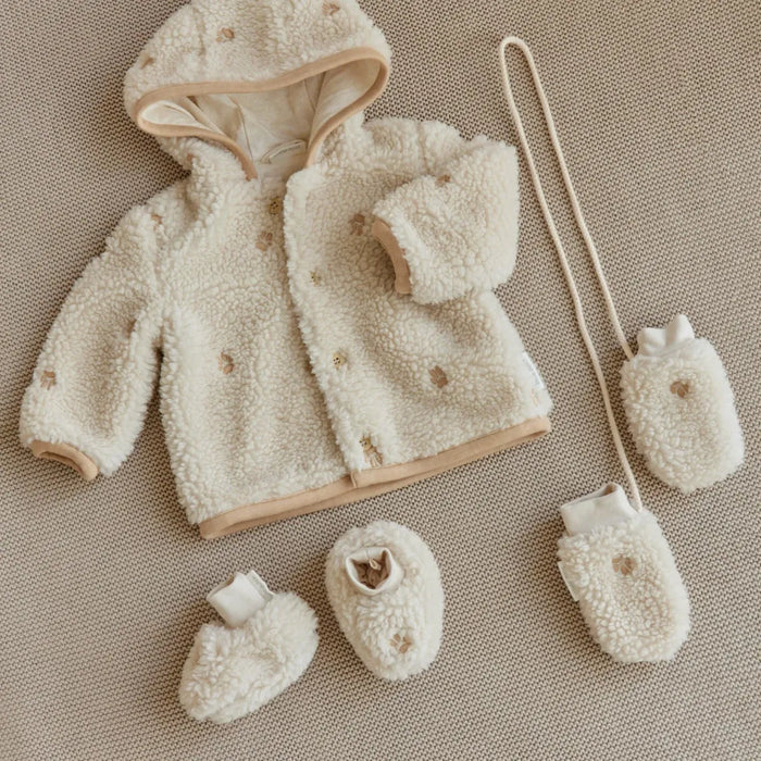 Little Dutch - Teddy baby Slofjes - Zand Pootjesprint