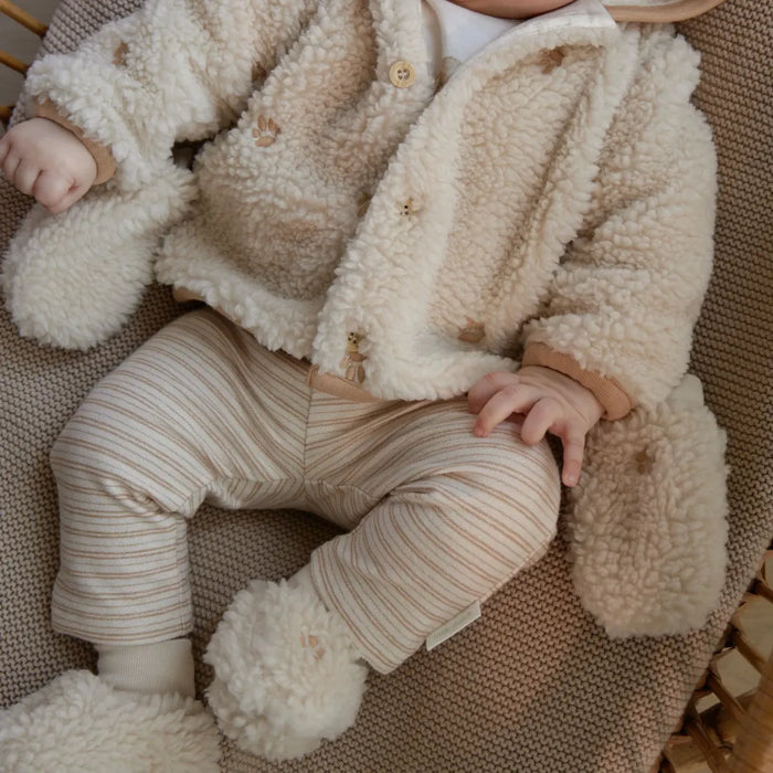Little Dutch - Teddy baby Slofjes - Zand Pootjesprint