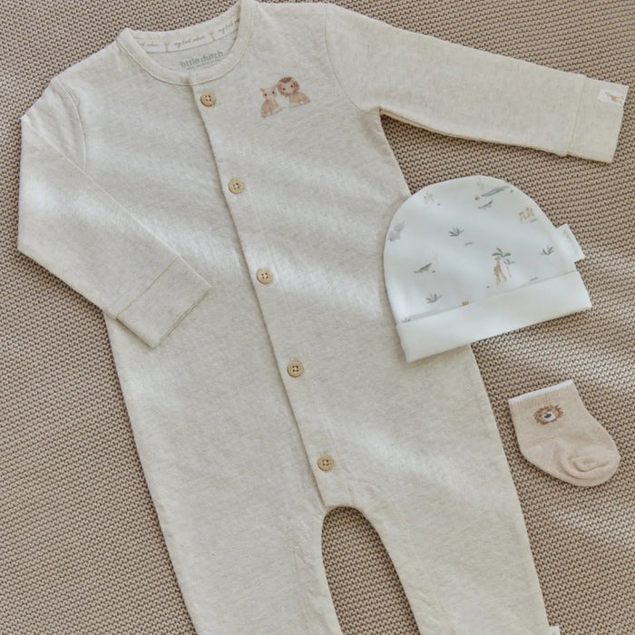 Little Dutch - Babypakje zonder voetjes Safari Friends - Beige