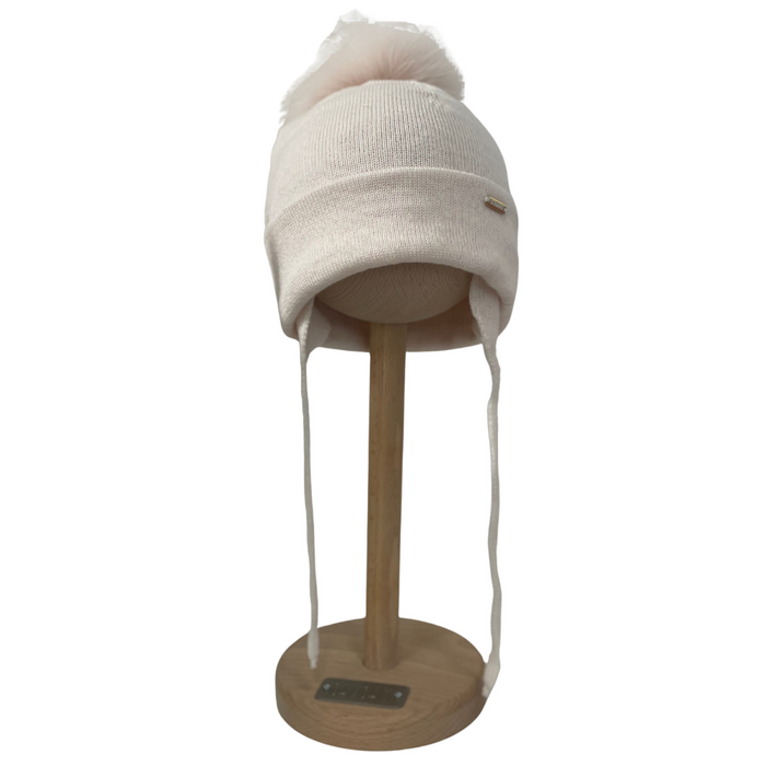 Il Trenino - Wollen muts met kleine fluffy pompon - Zachtroze