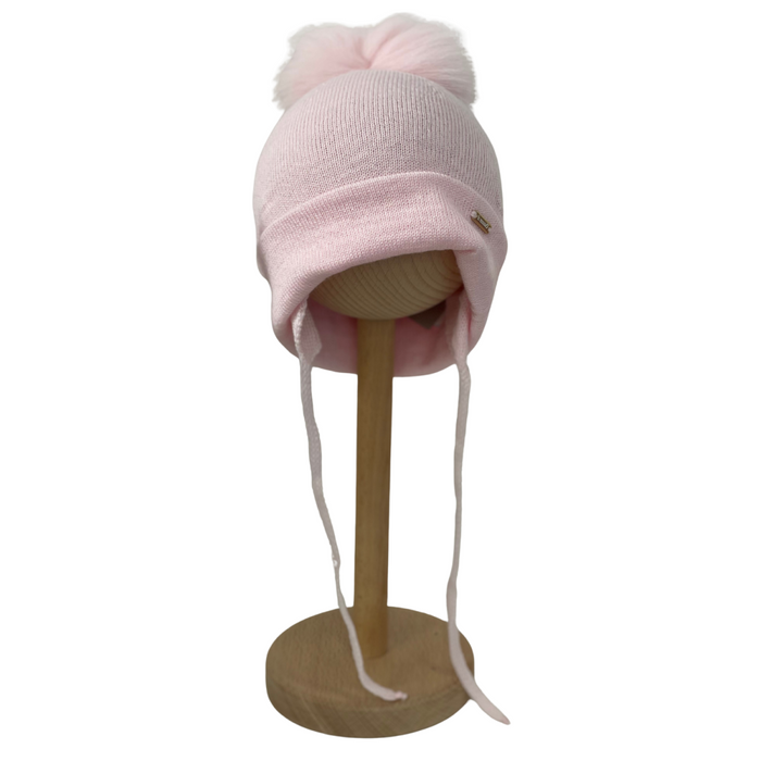 Il Trenino - Wollen muts met kleine fluffy pompon - Roze