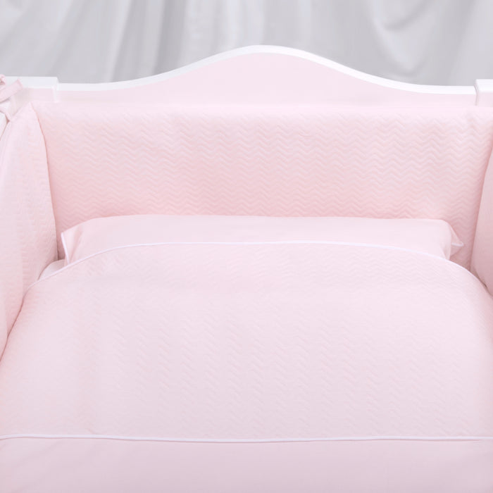 ﻿Poetree - Chevron Light Pink - Baby Dekbedovertrek & kussensloop (100x135)