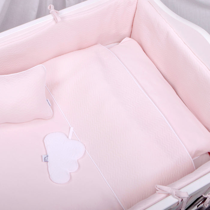 ﻿Poetree - Chevron Light Pink - Baby Dekbedovertrek & kussensloop (100x135)