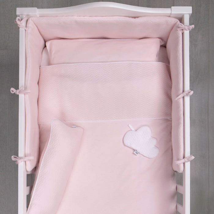 ﻿Poetree - Chevron Light Pink - Baby Dekbedovertrek & kussensloop (100x135)