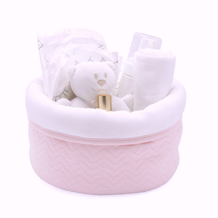 Poetree - Chevron Light Pink - Commode mandje