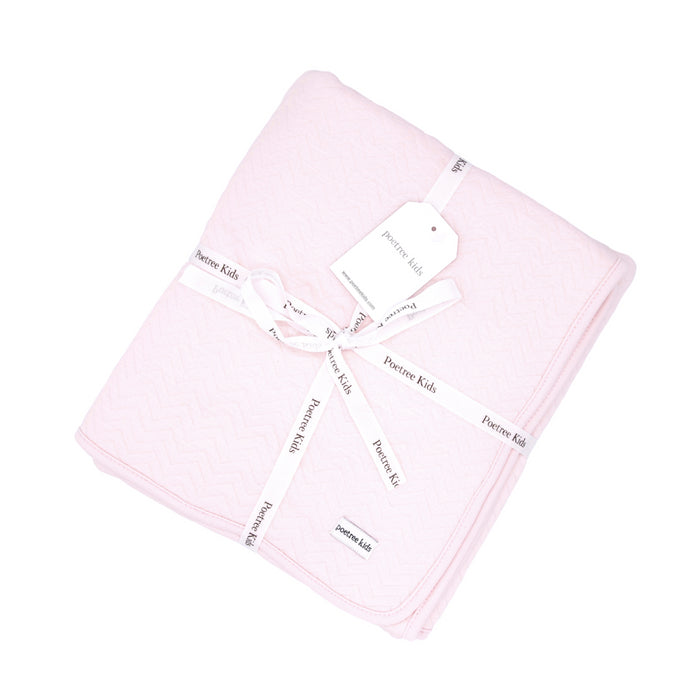 Poetree - Chevron Light Pink - Ledikant deken 100x135cm