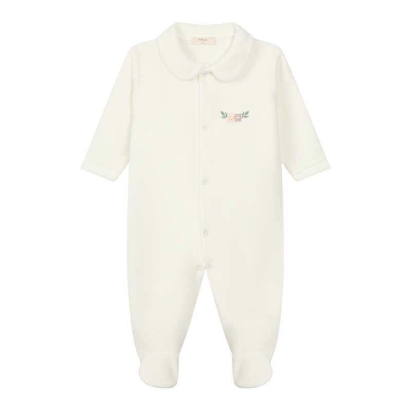 Baby Gi - Babypakje met geborduurd bloemetje - Ivoor