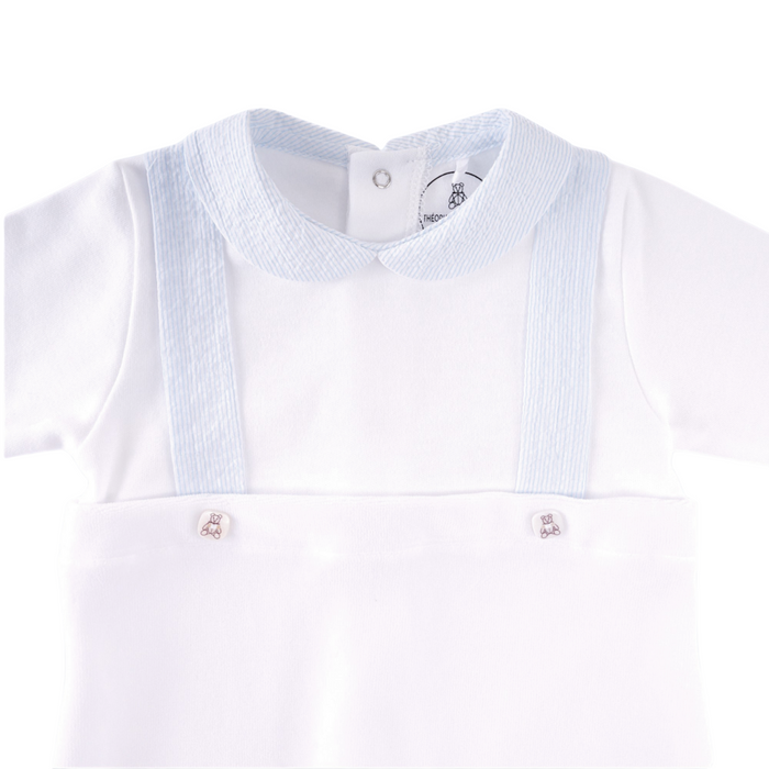 Théophile et Patachou - Kruippakje Velours Salopette - Lichtblauw