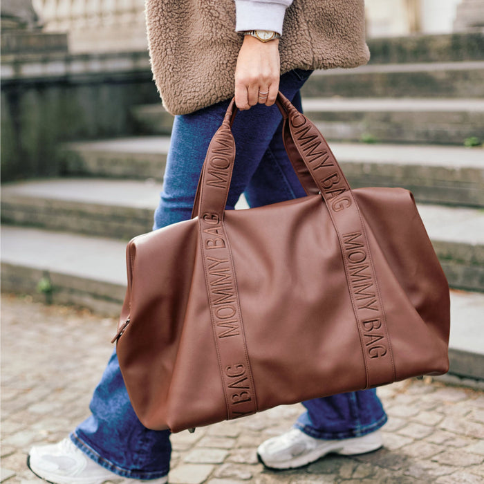 Childhome - Mommy Bag ® Verzorgingstas - SIMILI LEER DONKERBRUIN