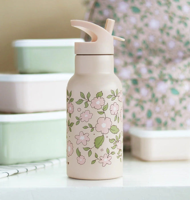 A little lovely Company - RVS drinkfles: Bloesems - roze