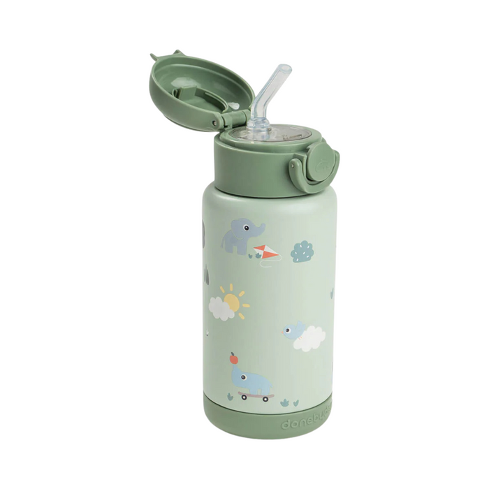 Done by Deer - Insulated straw bottle Playground Green (340 ml)