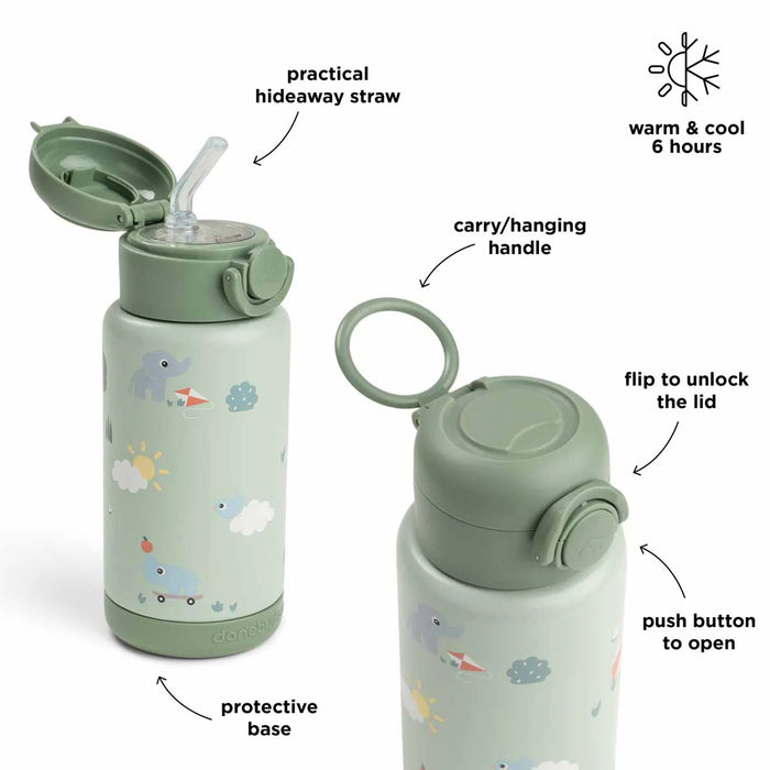 Done by Deer - Insulated straw bottle Playground Green (340 ml)