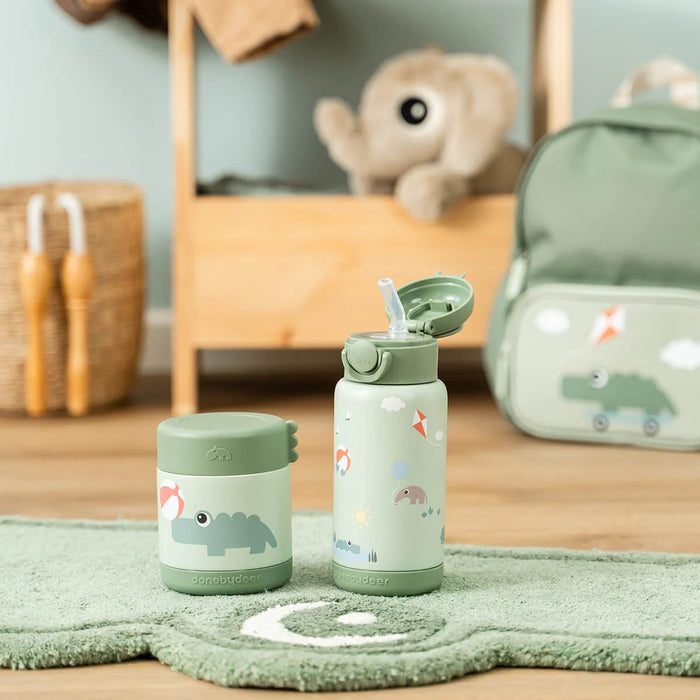 Done by Deer - Insulated straw bottle Playground Green (340 ml)