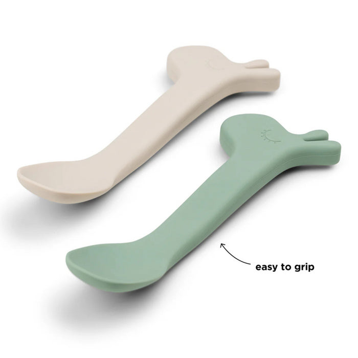 Done by Deer - Silicone spoon 2-pack - Lalee Green