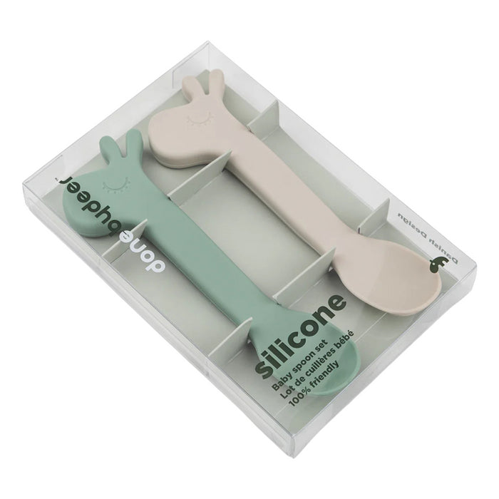 Done by Deer - Silicone spoon 2-pack - Lalee Green