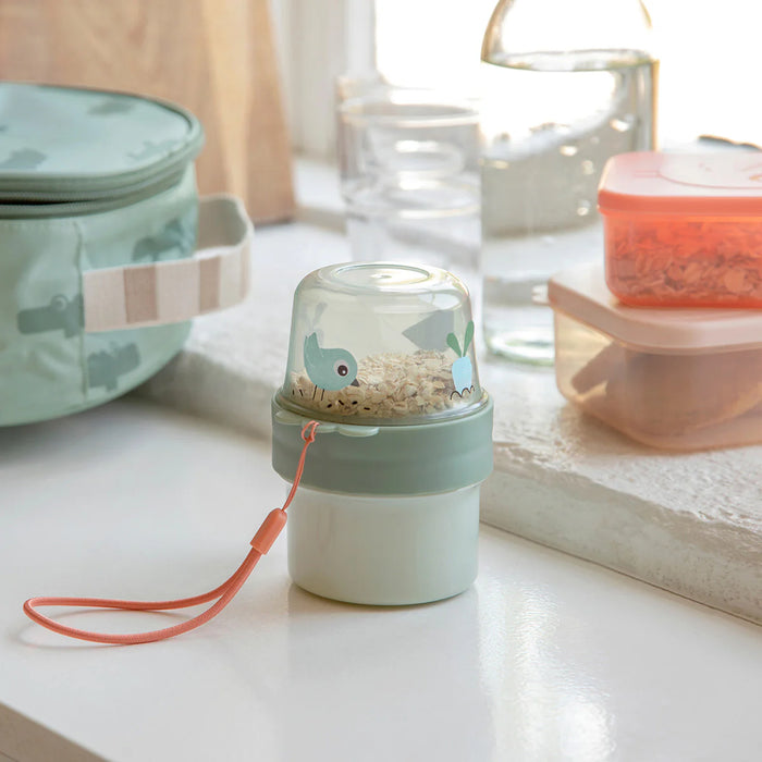 Done By Deer - To go 2-way snack container S Birdee Green