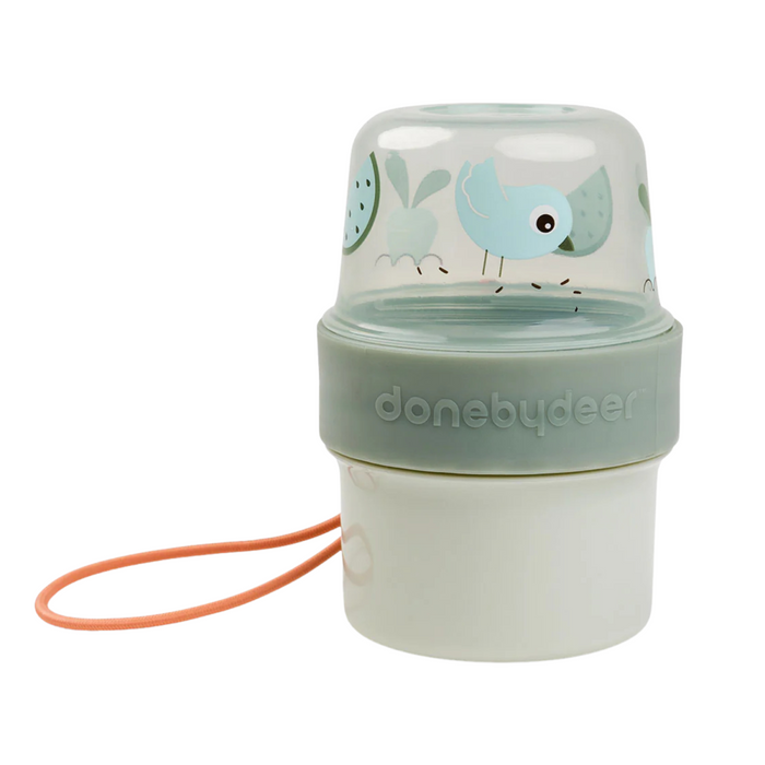 Done By Deer - To go 2-way snack container S Birdee Green