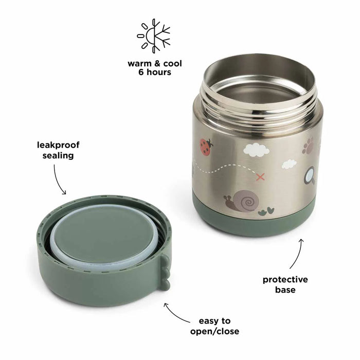 Done by Deer - Insulated food jar Tiny trails (300 ml) - Green