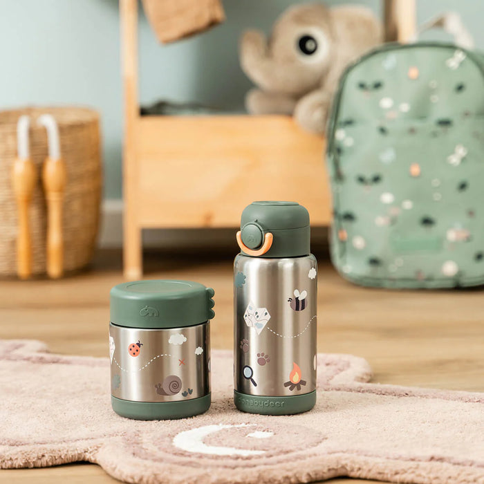 Done by Deer - Insulated food jar Tiny trails (300 ml) - Green