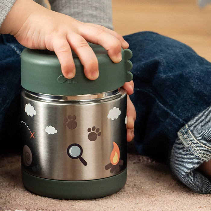 Done by Deer - Insulated food jar Tiny trails (300 ml) - Green