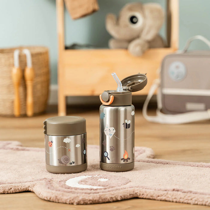 Done by Deer - Insulated food jar Tiny trails (300 ml) - Sand
