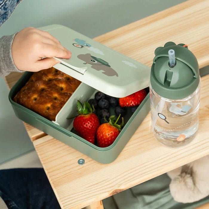 Done by Deer - Lunch box w/divider Tiny trails Green